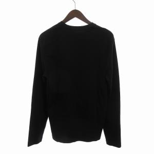 LOUIS VUITTON Tシャツ カットソー 長袖 クルーネック 胸ポケット モノグラム プリント コットン ブラック M