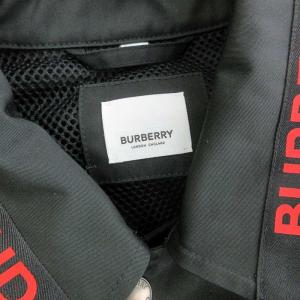 BURBERRY ステンカラーコート フロントボタン プリント ロング ブラック 黒 46