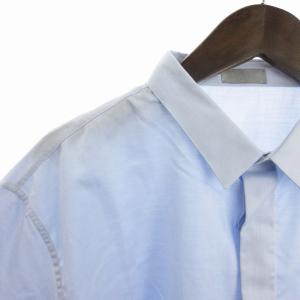 DIOR HOMME 美品 ドレスシャツ 長袖 比翼 コットン BEE刺繍 ワンポイント ライトブルー 45 SM3