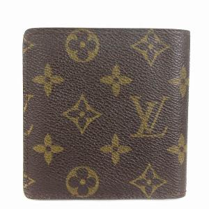 LOUIS VUITTON モノグラム ポルトビエ 6 カルトクレディ 財布 二つ折り レザー M60929 茶 ブラウン ウォレット SM3