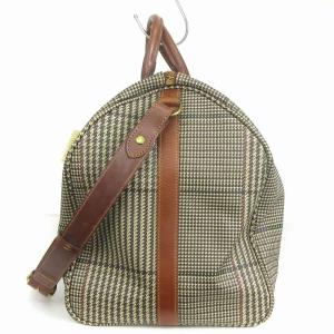 POLO RALPH LAUREN ボストンバッグ ショルダー ハンド 2WAY 斜め掛け PVC チェック ブラシ付き 大容量 ベージュ 鞄 SM3