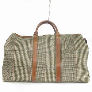 POLO RALPH LAUREN ボストンバッグ ショルダー ハンド 2WAY 斜め掛け PVC チェック ブラシ付き 大容量 ベージュ 鞄 SM3