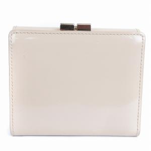 agnes b. OAW01-01 財布 三つ折り フラップ がま口 エナメル N844VCM43027 ベージュ ウォレット SM3