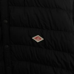 DANTON 22AW クルーネック インナーダウンジャケット 長袖 ロゴ ワンポイント DT-A0001 NNF 黒 ブラック M SM3