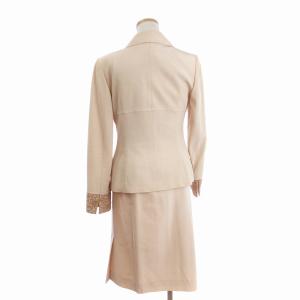 GIVENCHY ヴィンテージ セットアップ 3ピース ジャケット カットソー ノースリーブ スカート ひざ丈 ベージュ 38 M