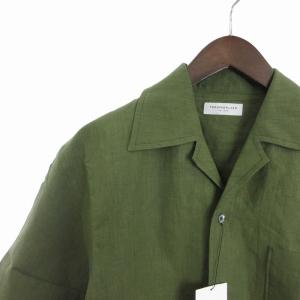 TOMORROWLAND タグ付き 24SS リネン オープンカラーシャツ 半袖 無地 63-05-42-05503 カーキ S SM3