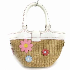 COACH かごバッグ ハンドバック 花 4446 ベージュ ピンク 鞄