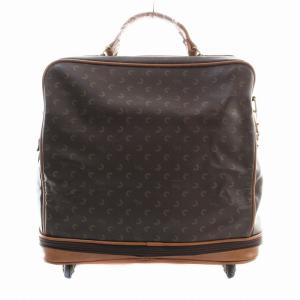 CARVEN タグ付き ショルダーバッグ キャリー ハンド トラベル 総柄 ブラウン