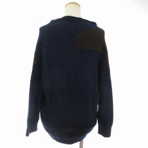 Y's ニット セーター 長袖 ウール YC-K86-593 紺 ネイビー 2 M位