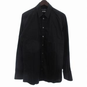 ゴールド シャツ 長袖 レギュラーカラー コットン 黒 ブラック 40 S位