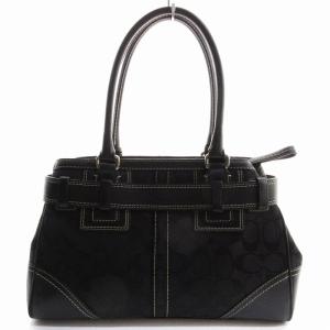 COACH 10245 ハンドバッグ トート シグネチャー ロゴ 総柄 鞄 黒 ブラック