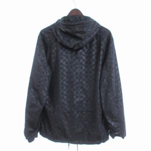 COACH リバーシブルジャケット フード シグネチャー プリント ジップアップ F67006 紺 ネイビー M SM3