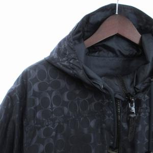 COACH リバーシブルジャケット フード シグネチャー プリント ジップアップ F67006 紺 ネイビー M SM3