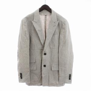 TOMORROWLAND サンプル品 2点セット LEOMASTER テーラードジャケット シングル 2B ベスト リネン ストライプ アイボリー M