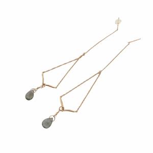 agete ピアス イヤリング スリング ラインストーン K10 ゴールド アクセサリー 総重量1.2g