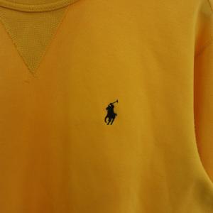 POLO RALPH LAUREN トレーナー スウェット 長袖 ワンポイント ロゴ コットン 黄色 イエロー L