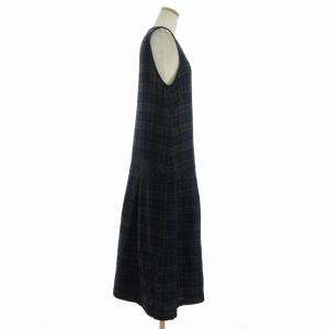 HOUSE OF LOTUS ワンピース ノースリーブ ロング チェック ウール 緑 グリーン F