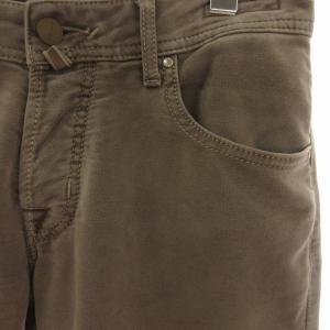 JACOB COHEN パンツ ロング テーパード スエード調 コットン J622 茶 ブラウン W30