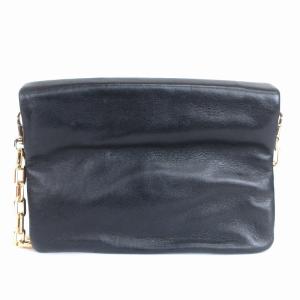 TORY BURCH ショルダーバッグ フラップ チェーン 斜め掛け ロゴ プレート レザー 黒 ブラック 鞄 SM3