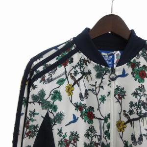 adidas Originals 美品 アイランド スーパースター トラック トップ ジャケット ジャージー ジップアップ 花柄 総柄 S19054 白 ホワイト