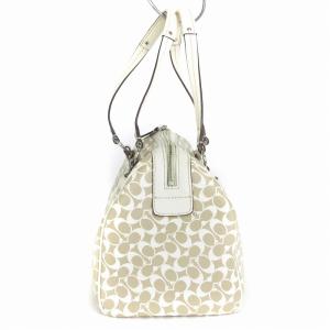 COACH ボストンバッグ ストラップ 総柄 F15132 ベージュ ピンク 鞄