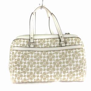 COACH ボストンバッグ ストラップ 総柄 F15132 ベージュ ピンク 鞄