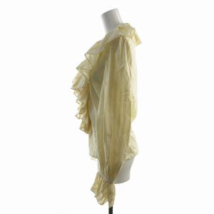 RALPH LAUREN ブラウス シャツ フリル 長袖 イエロー ベージュ 9 M