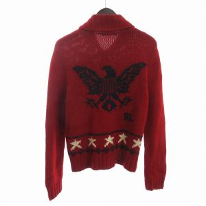 RALPH LAUREN ニット セーター ジップアップ 星 赤 レッド M トップス