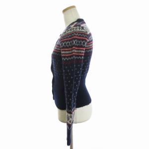 RALPH LAUREN カーディガン 長袖 ノルディック ウール 紺 ネイビー L トップス