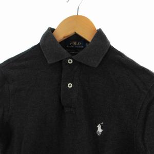 POLO RALPH LAUREN ポロシャツ 半袖 カットソー ロゴ刺繍 ワンポイント 無地 グレー XS