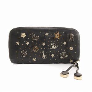 JIMMY CHOO 長財布 スタッズ メタリック 12星座 黒 ブラック