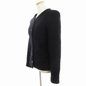 CHANEL ツイード ジャケット ウール  ココマークボタン P18027V10354 ブラック 34
