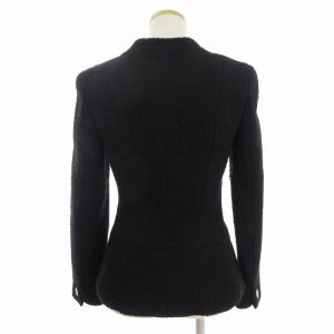 CHANEL ツイード ジャケット ウール  ココマークボタン P18027V10354 ブラック 34