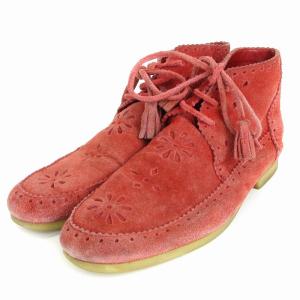 シューズ スエード 赤 レッド 24?p 靴