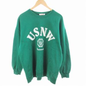 23AW カレッジスウェット トレーナー カットソー プルオーバー 長袖 プリント F 緑 グリーン 23070200809030