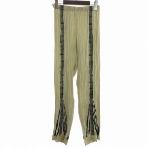 プリーツ パンツ ロング プリント IM71-FF801 ベージュ M