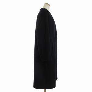 BLUE LABEL CRESTBRIDGE コート ノーカラー 長袖 ロング 裏地チェック ウール 55B40-849-09 黒 ブラック 38 M位