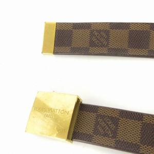 LOUIS VUITTON ダミエ サンチュール キャレ ベルト ハトメ M6803W 茶 ブラウン 小物 AA