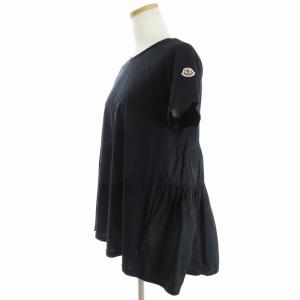 MONCLER ギャザー フレア カットソー 半袖 E10938063800 濃紺 ダークネイビー M