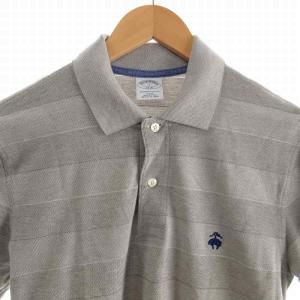 Brooks Brothers ポロシャツ 刺繍 コットン 半袖 S グレー