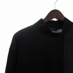 COMME des GARCONS HOMME PLUS セーター ニット 長袖 モックネック 切替 ウール PT-050170 黒 ブラック