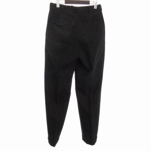 COMME des GARCONS HOMME PLUS 90s パンツ スラックス ロング テーパード ストライプ ウール PP-11013S AD1992 黒 ブラック S