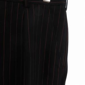 COMME des GARCONS HOMME PLUS 90s パンツ スラックス ロング テーパード ストライプ ウール PP-11013S AD1992 黒 ブラック S