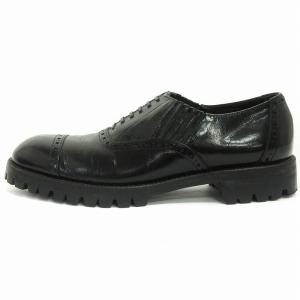 COMME des GARCONS HOMME PLUS サイドゴア ストレートチップ ドレスシューズ ローファー レザー 黒 ブラック 25