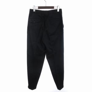 COMME des GARCONS HOMME PLUS 90s パンツ スラックス ワンタック 裾ジップ ウール 無地 ジッパーフライ PP-11025S 紺 ネイビー S