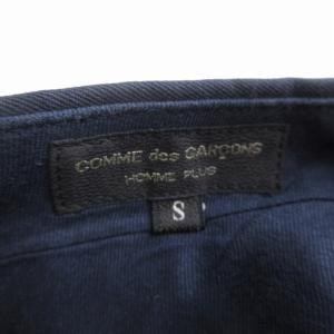 COMME des GARCONS HOMME PLUS 90s パンツ スラックス ワンタック 裾ジップ ウール 無地 ジッパーフライ PP-11025S 紺 ネイビー S