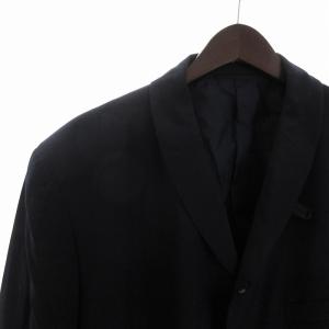 COMME des GARCONS HOMME PLUS 80s テーラードジャケット シングル 4B ウール 無地 背抜き PJ-11006M 紺 ネイビー M