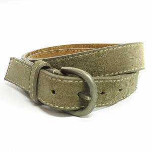 ベルト ハトメ スエード 7穴 グレー 79 小物