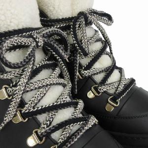 CHANEL スノーブーツ ボア ハイカット レザー シアリング ココマーク G35376 黒 36