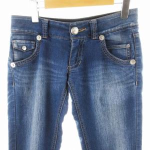 BURBERRY BLUE LABEL デニムパンツ ロング ジーンズ ジーパン ジップフライ 36 青 ブルー